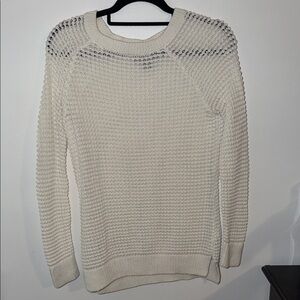 Natural Reflections Cream Waffle Knit Crewneck Sweater
